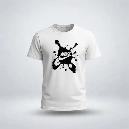 Black Paint-Splatter Graphic Tee for Men's