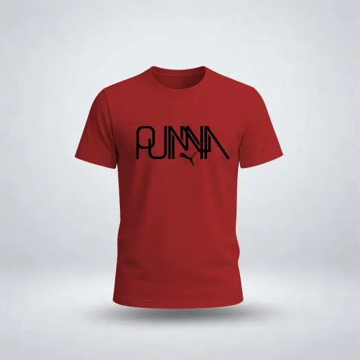 Modern Sports Leaping Cat Underneath Graphic Tee for Men's