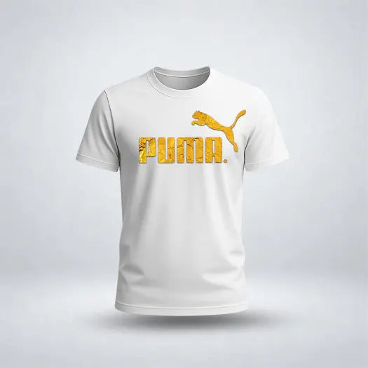 Gold Metallic Leopard Graphic Tee for Men's