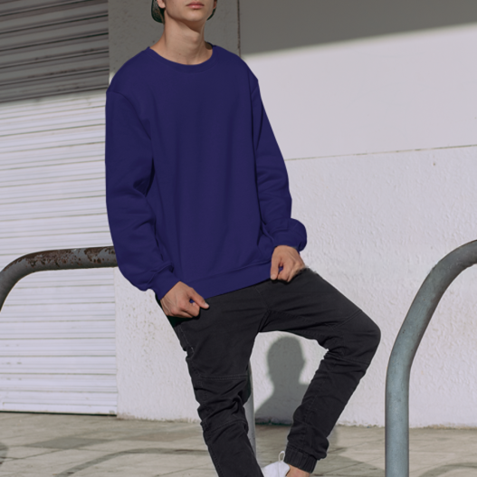 Classic Plain Navy Blue Color Sweatshirt