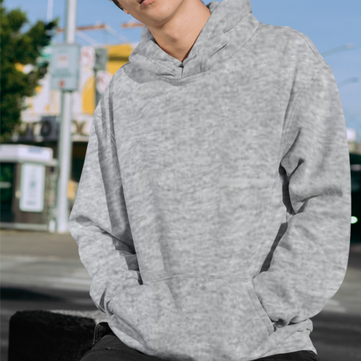 Classic Heather Gray Color Hoodie