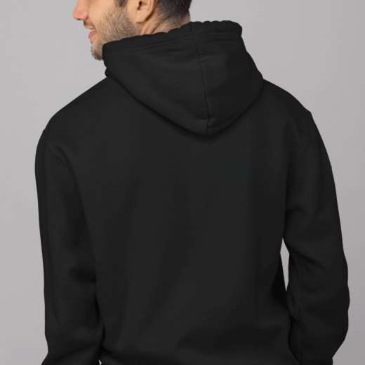 Classic Plain Black Color Hoodie for Men's